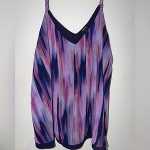 Torrid Multicolor Camisole Top w/ matching navy blue cardigan